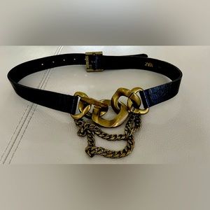 ZARA Limited Edition Leather Chain Belt